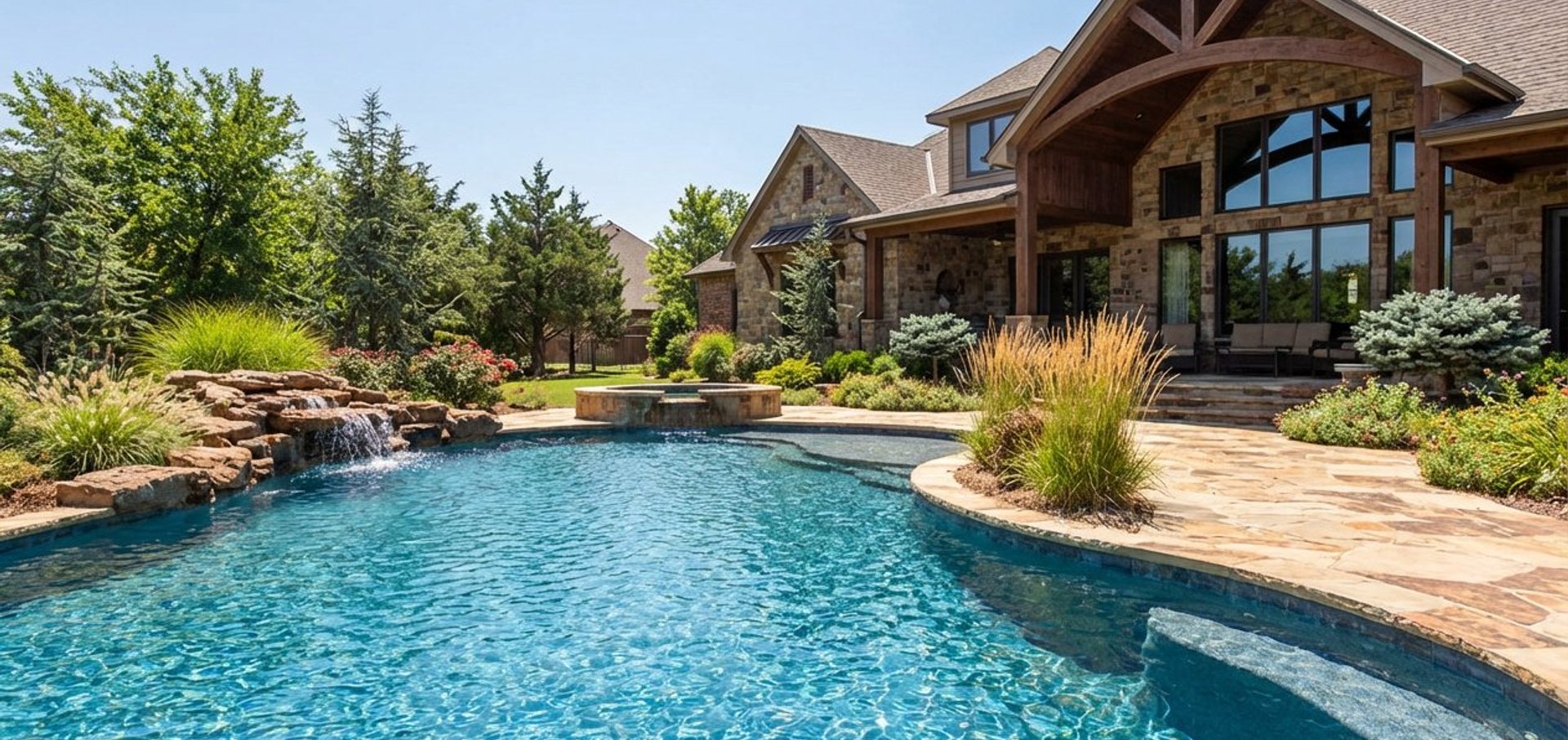 Luxury backyard pool